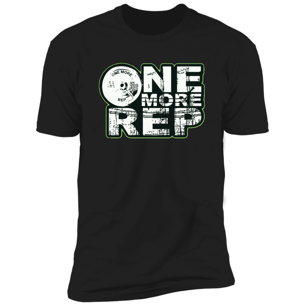 ONE MORE REP TEE green outline